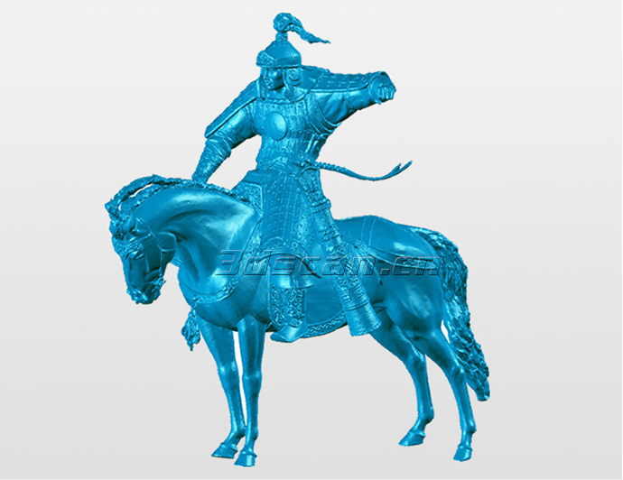 骑兵雕塑三维扫描STL图
